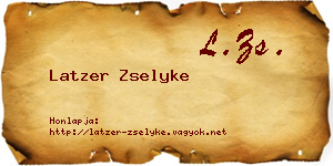Latzer Zselyke névjegykártya